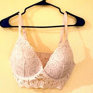 Pink by Victoria Secret Bralette Push up Cream Large